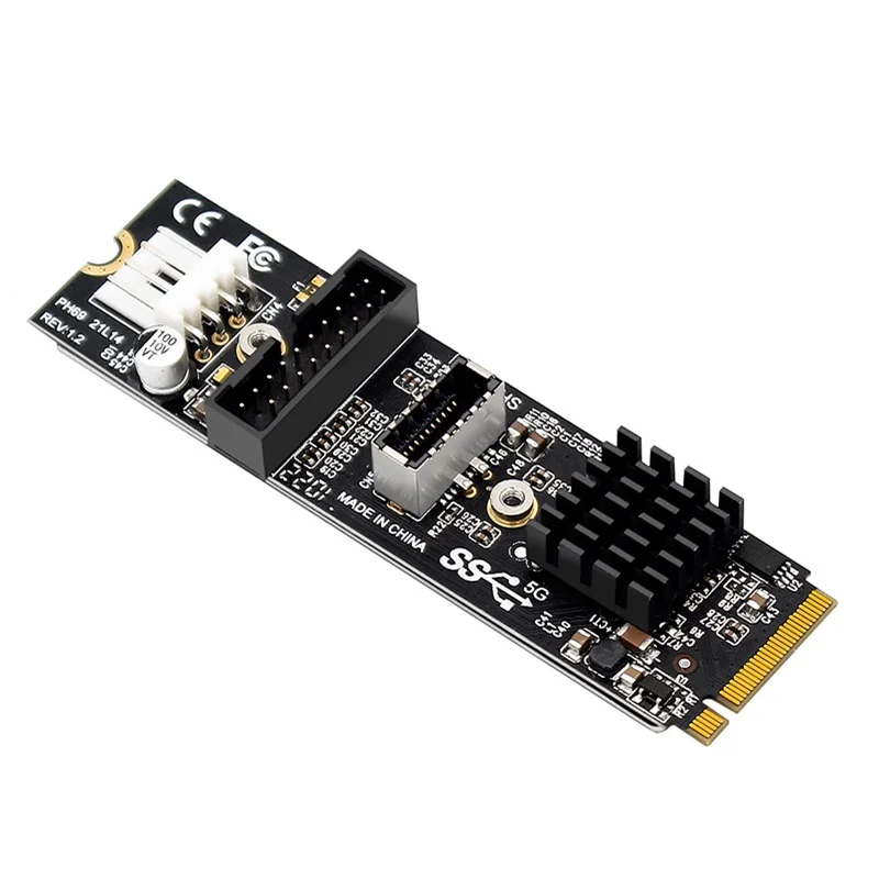 5Gbps Type-E USB 3.1 Front Panel Socket & USB 2.0 to NVME NGFF M-Key Express Card VL805 M.2 Adapter for Motherboard