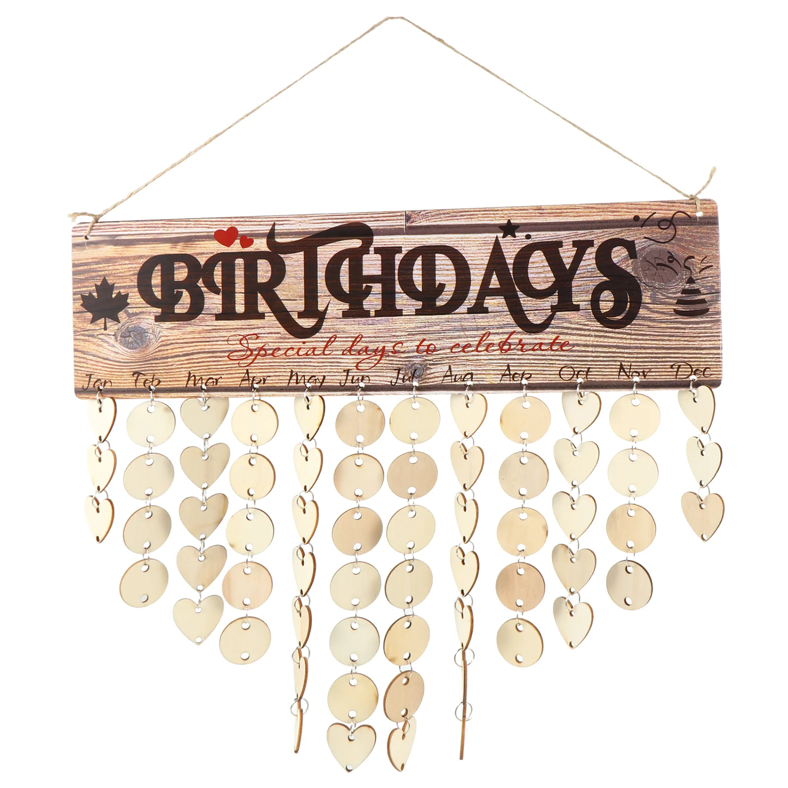 

Wall Hanging Calendar Plaque Hanging Birthday Plaque Wooden Calendar Board Birthday Wooden Calendar Board