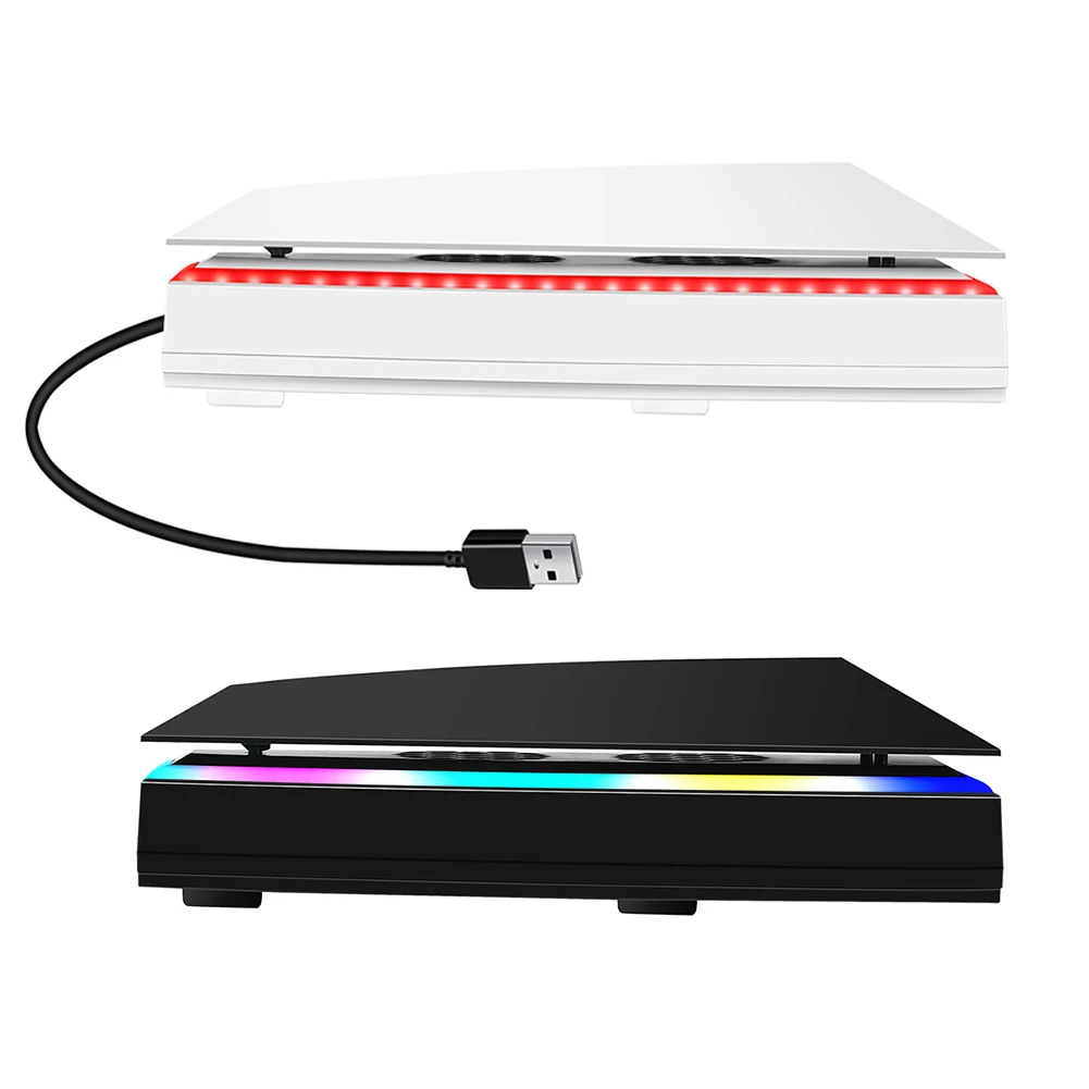 RGB Host Cooling Fan Dust-proof Top Heat Radiation Fan Waterproof CD Drive Digital Version for PS5 Console External Host