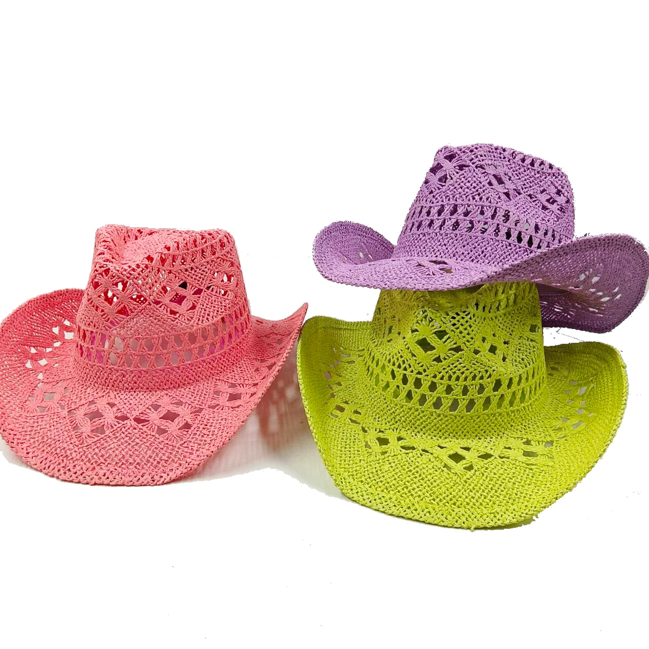 New color western cowboy hat men and women jazz cowboy straw hat summer paper straw beach sun protection