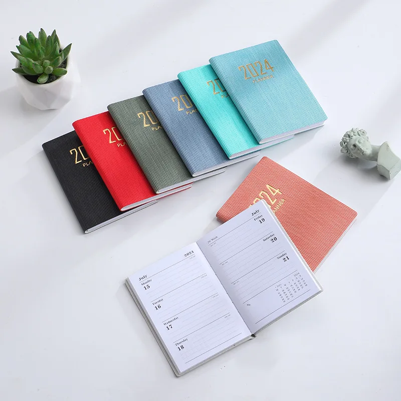 Schedule Notebook Notebook Diary Journal 365-Day Portable A7 Pocket Planner Pu Cover Daily Weekly Schedule Notebook Calendar Journal School Office Supplies Agenda