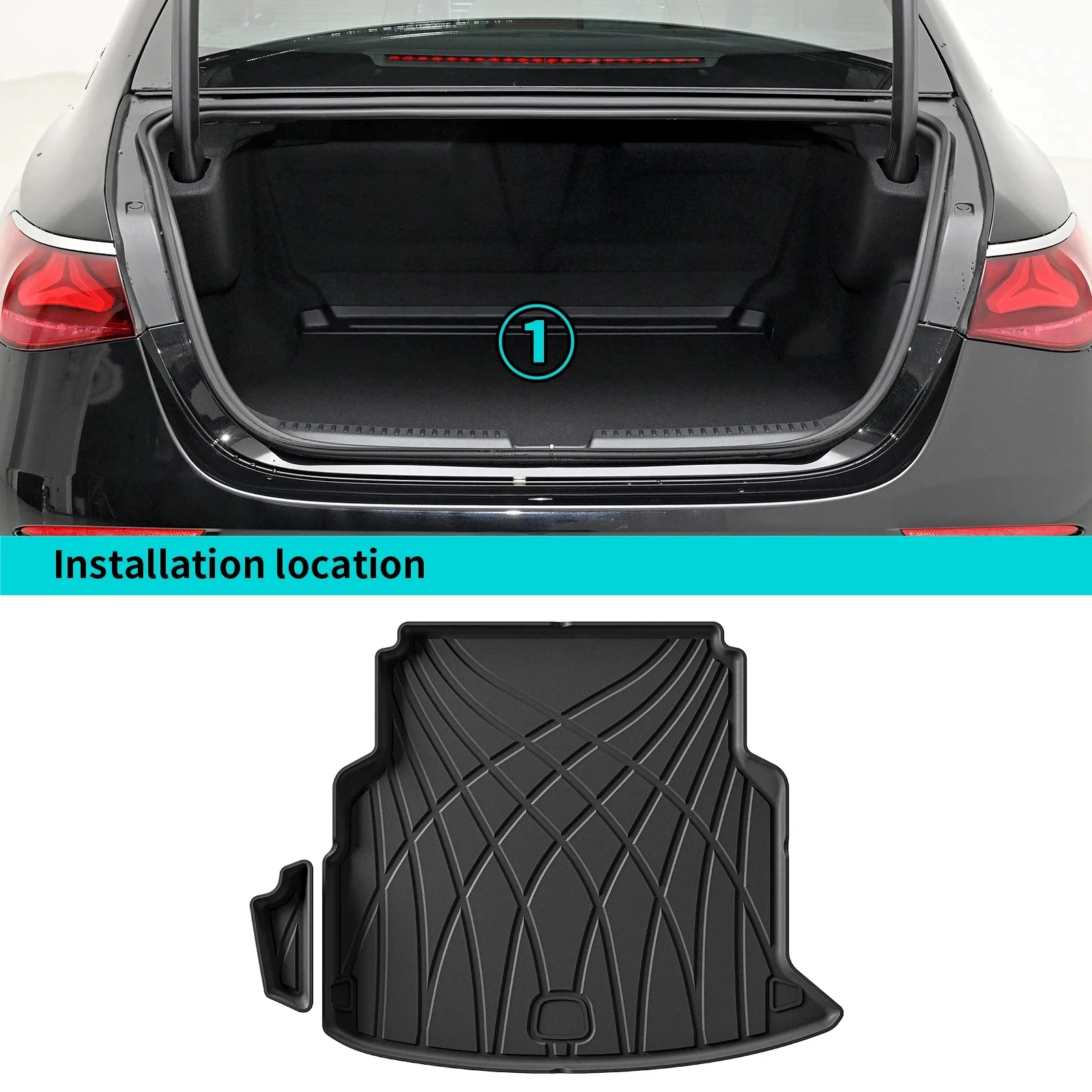 for Benz E-Class TPE 3D Car Floor Mats Trunk Pad Waterproof Protective Left Rudder
