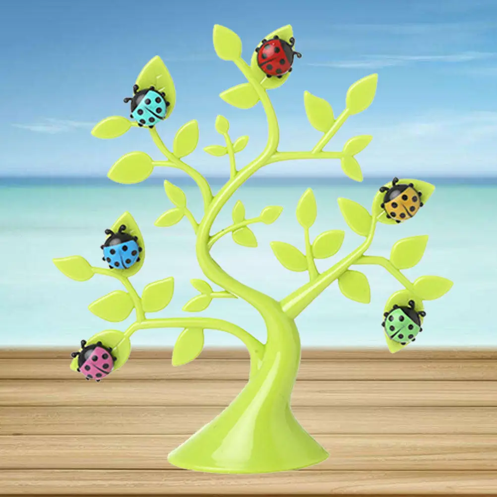 나무 무당벌레 자석 사진 프레임 홀더 디스플레이 사진 엽서 메모 메시지 홈 오피스 장식 랜덤 컬러