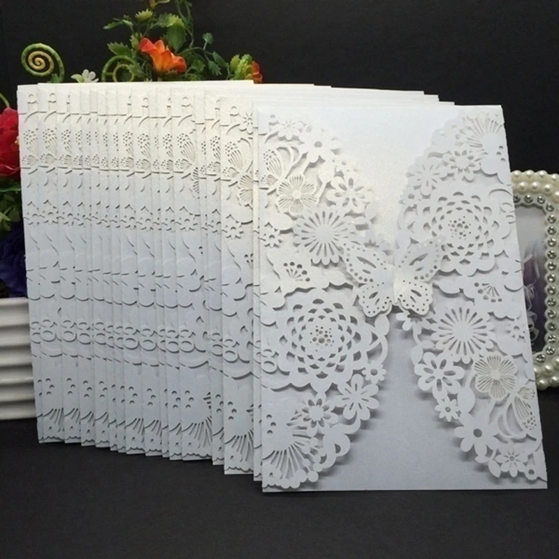 Wedding Invitation Envelopes 10pcs Glitter Butterfly Invitation Card Envelopes