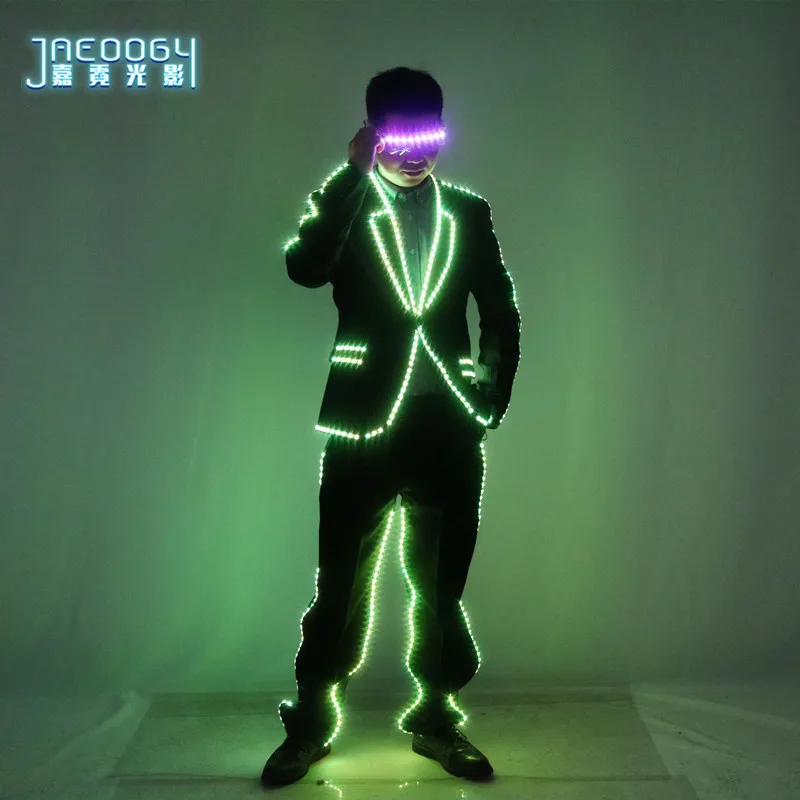 LED 발광 이브닝 댄스 화려한 안경, 무대 DJ 분위기 세트, 할로윈 형광 의류