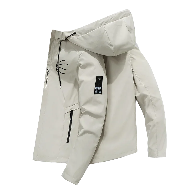 Spring And Autumn Bomber Jacket Men's Windproof Zipper Jacket Casual High Quality Hooded Baseball Jacket Outdoor Sports Jacket