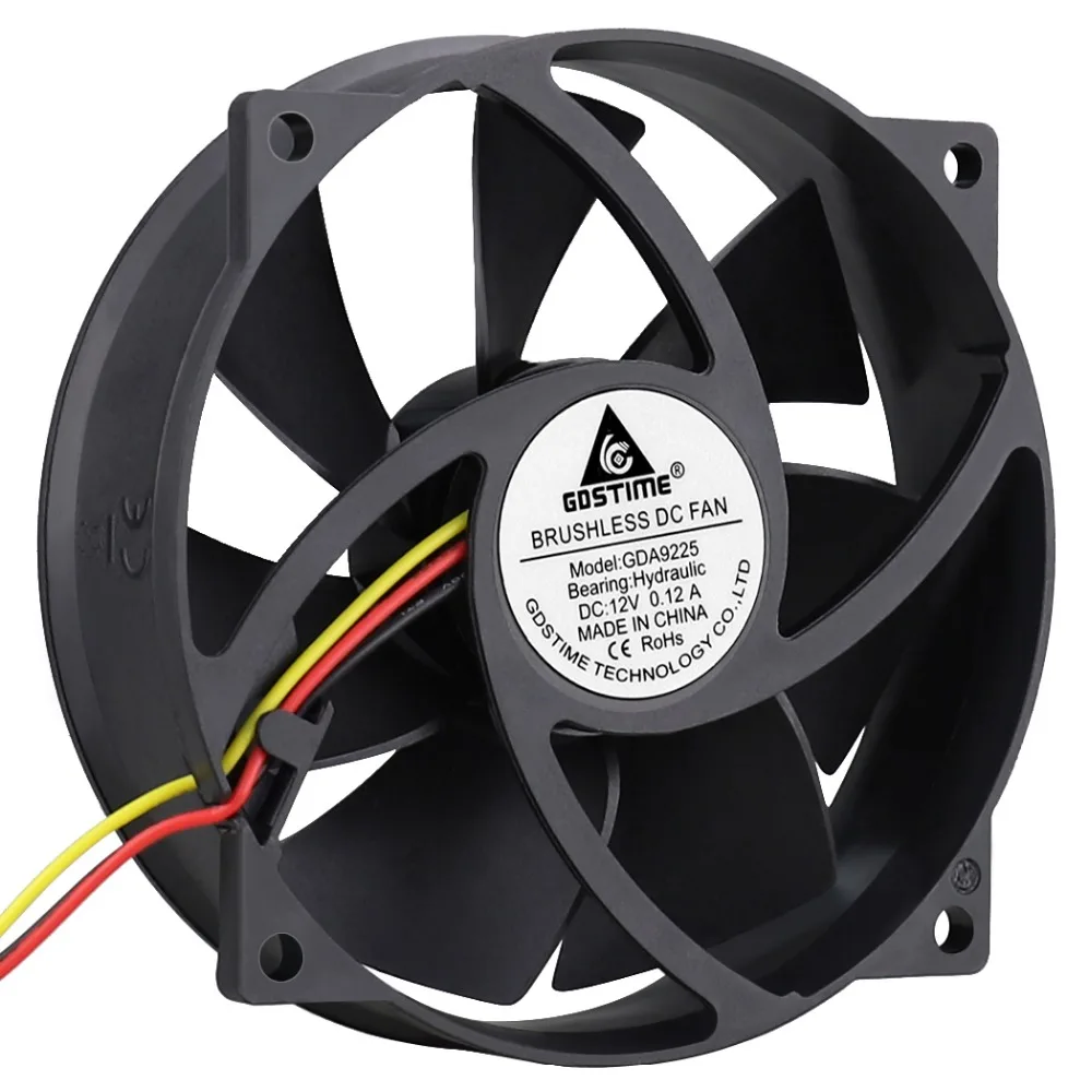 Axial sem Escova da C.c. do fã 12v 92x25 mm Redondo de Gdstime 90 mm para o Case do pc Cpu Que Refrigera 9225 3pin w fg Função Ventilador de Refrigeração do Computador fã - Imagem 2