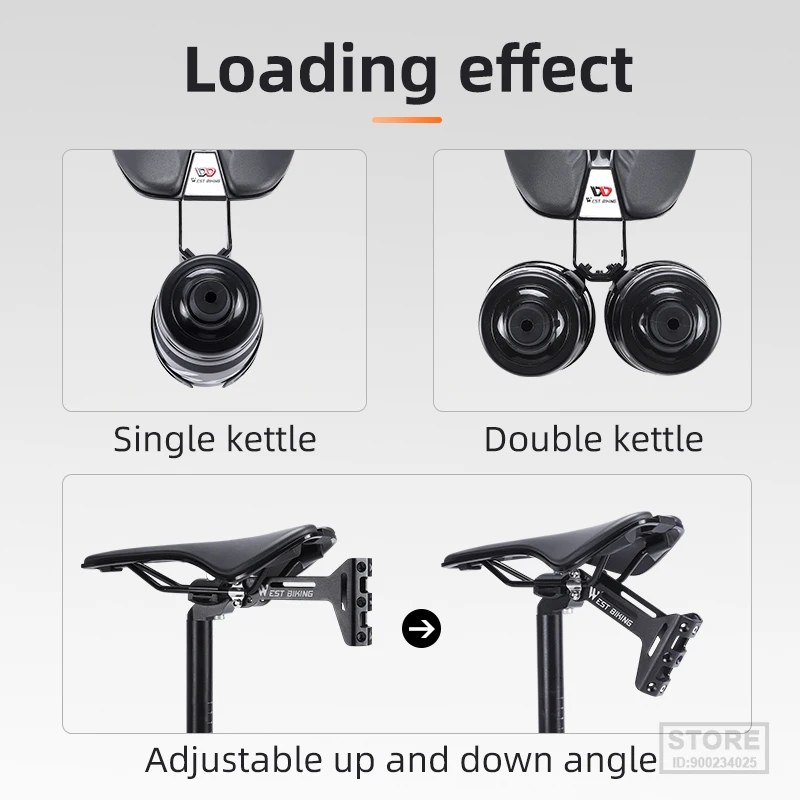 WEST BIKING Double Cup Bicycle Water Bottle Cage Saddle Extension