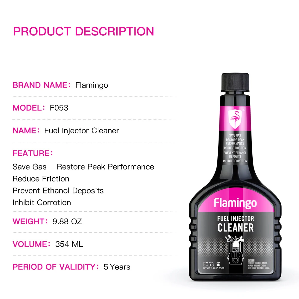 Flamingo F053 354ml Fuel Injector Cleaner Car System Petrol Saver Save Gas Oil Additive Restore Peak Performance 9.88OZ images - 6