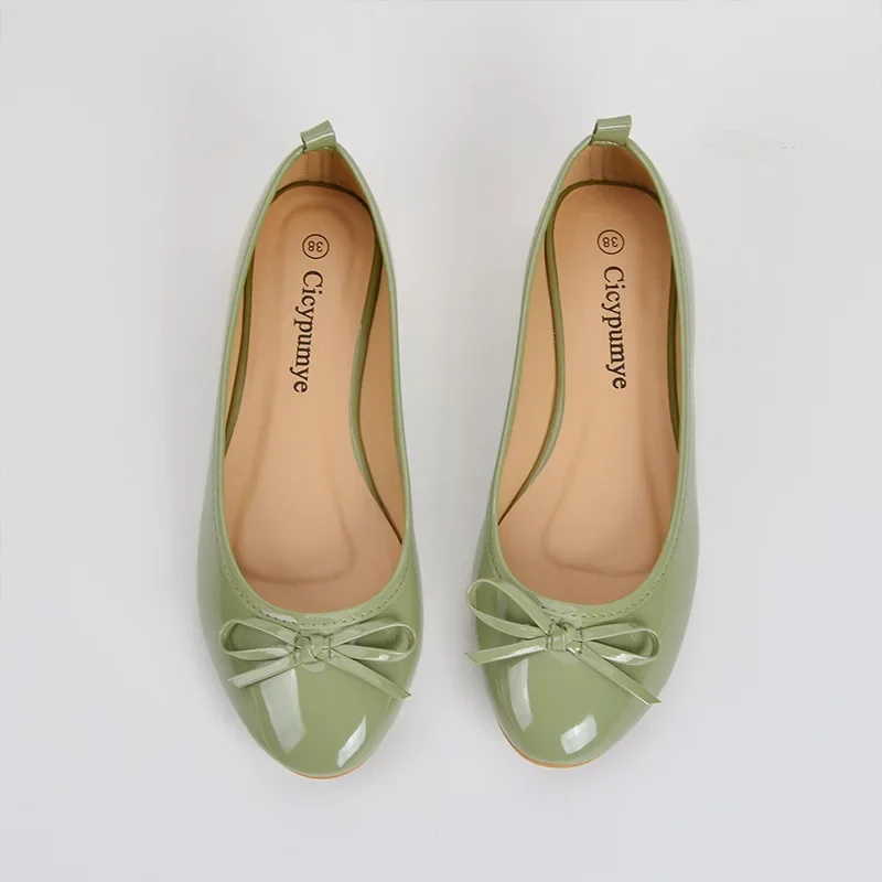 Ballet Flats Casual Comfortable Leather Loafers 2022 Spring Fashion Bowknot Women's Summer Shoes Female Floors Moccasin New Red 5