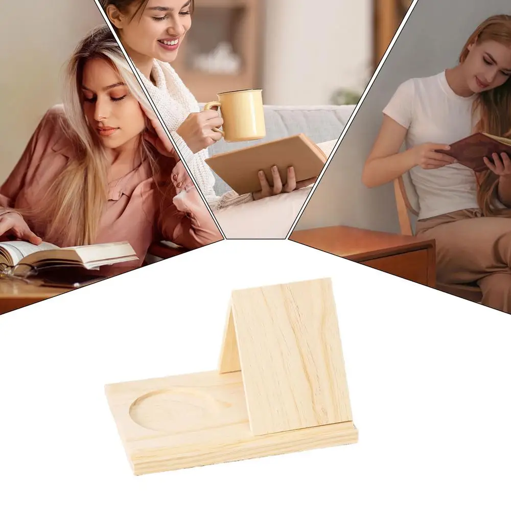 Portable Reading Stand Books Stand Book Rest Shelf Wooden Triangle Book Holder Bookshelf for Tablet Bookcase Organizer