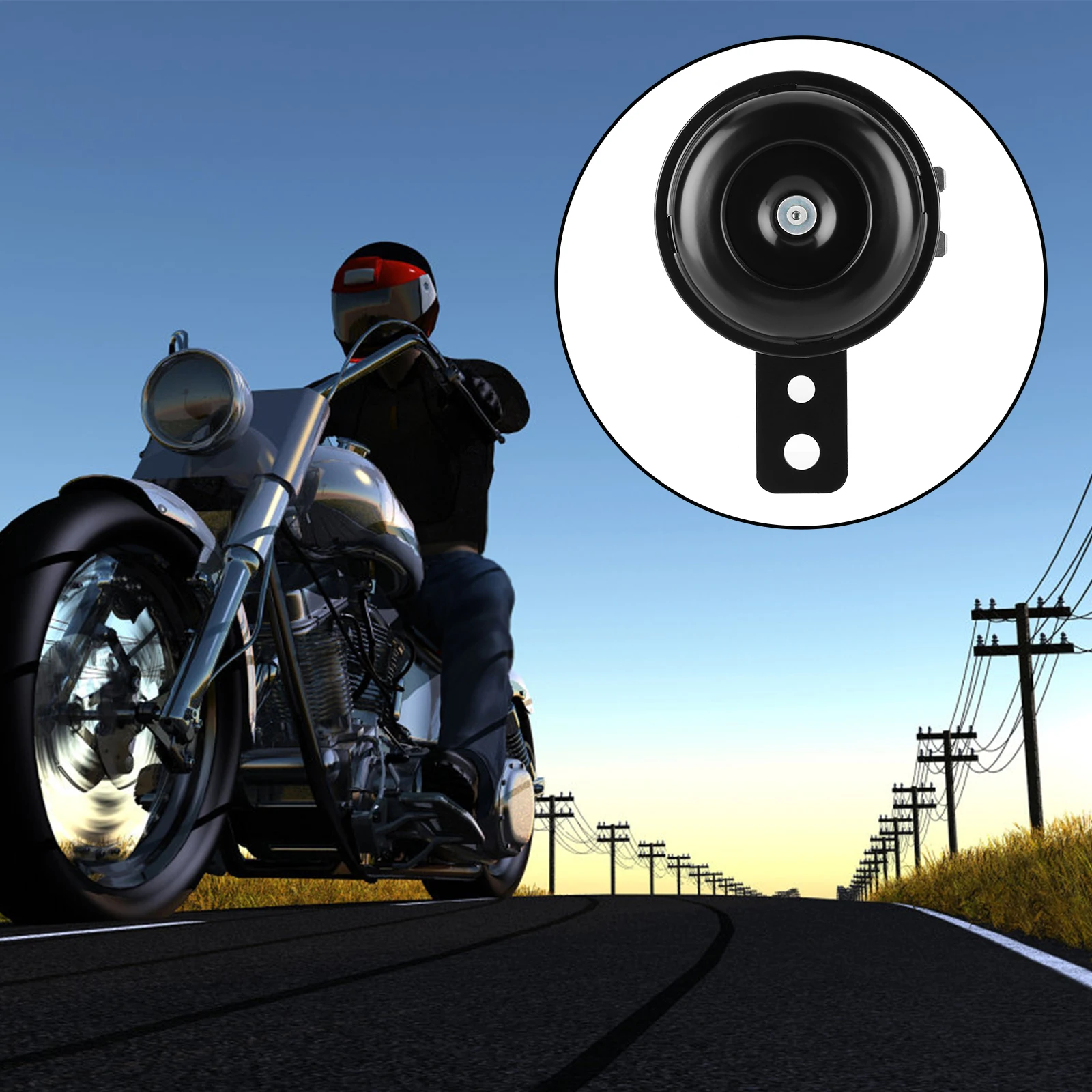 Motorcycle electric horn Universal Motorcycle Horn Speaker 6V 105dB Round Waterproof Siren for Scooter Moped ATV Cross-Country Bike
