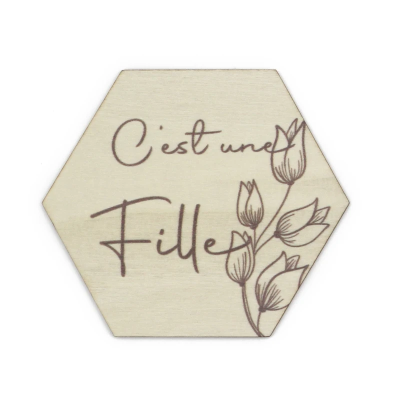 Wooden milestone cards Baby Milestone Cards French Photo Card Newborn Keepsake Baby Growth Document Disc Infant Shower Souvenir Collection