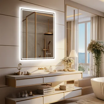 LUVODI Illuminate LED Backlight Bathroom Mirror Frameless Dimmable Defog Bath/Shower/Shaving Mirror 3
