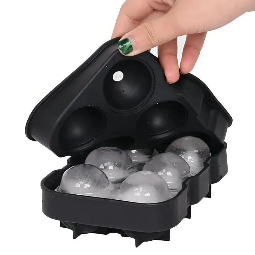 Silicone Ice Cube Maker Ice Maker 6 Grid Round Square Ice Cube Ball Large Ice Cube Maker for Whiskey Cocktails and Homemade Keep Drinks Chilled Mold