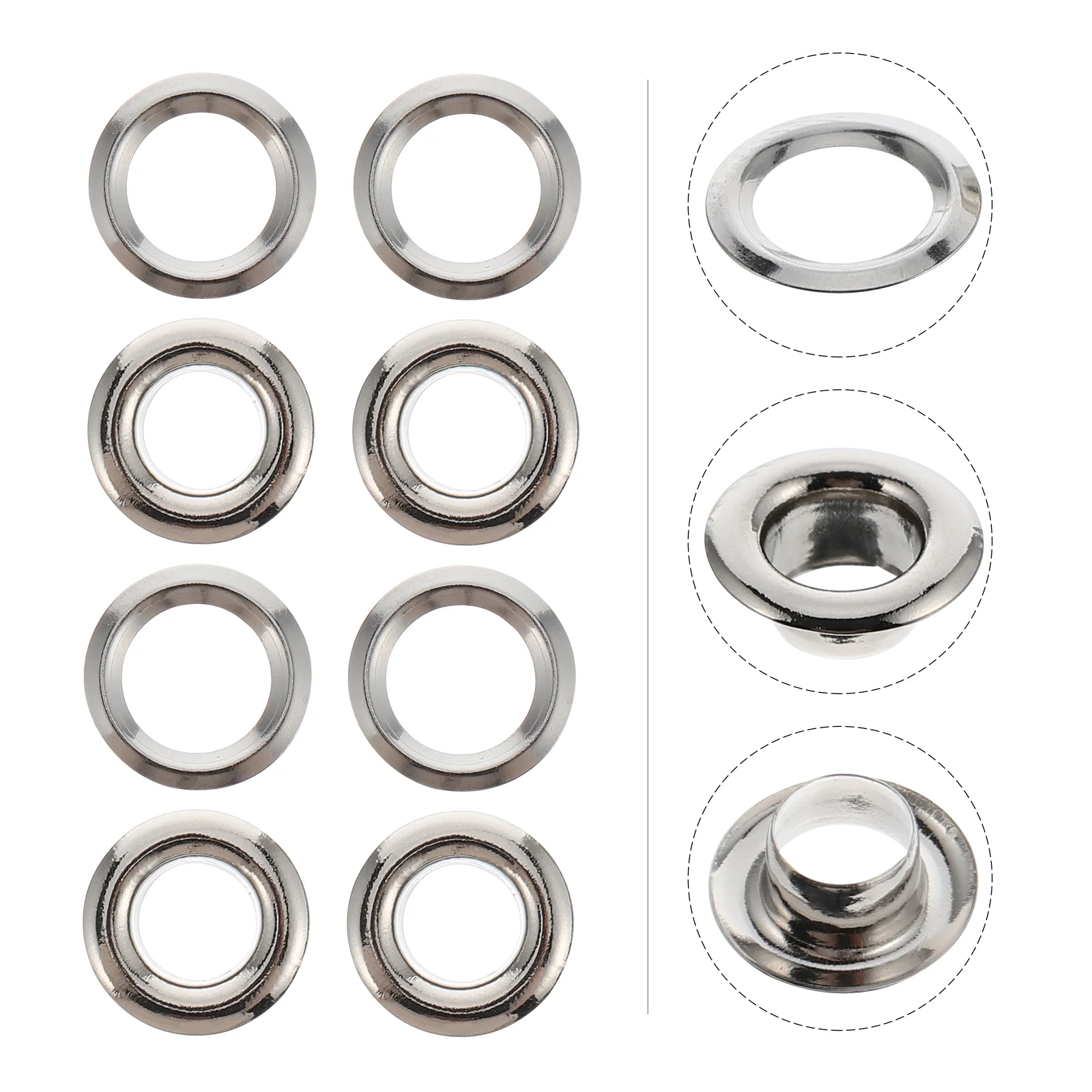 25 Anillos De Ojal Para Cortina - Textura A Cuadros - Diámetro Interior 40 Mm - Rosa Oro