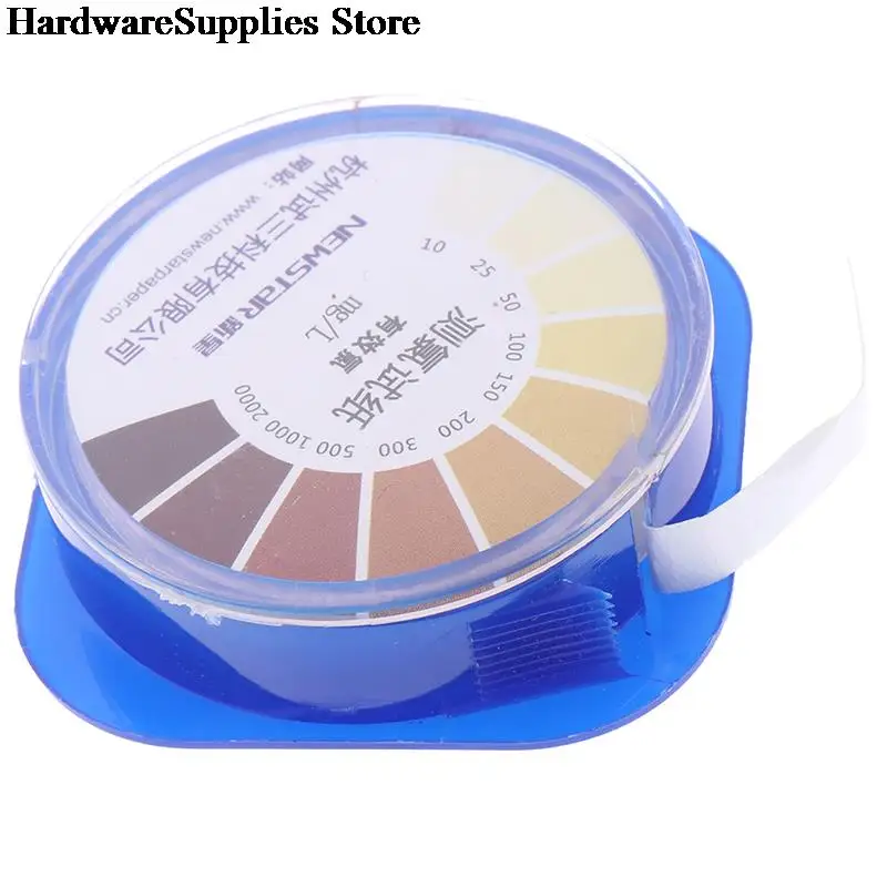 Water Tester Strips 1Roll Chlorine Test Range 10-2000mg/lppm Color Chart Cleaning Measuring