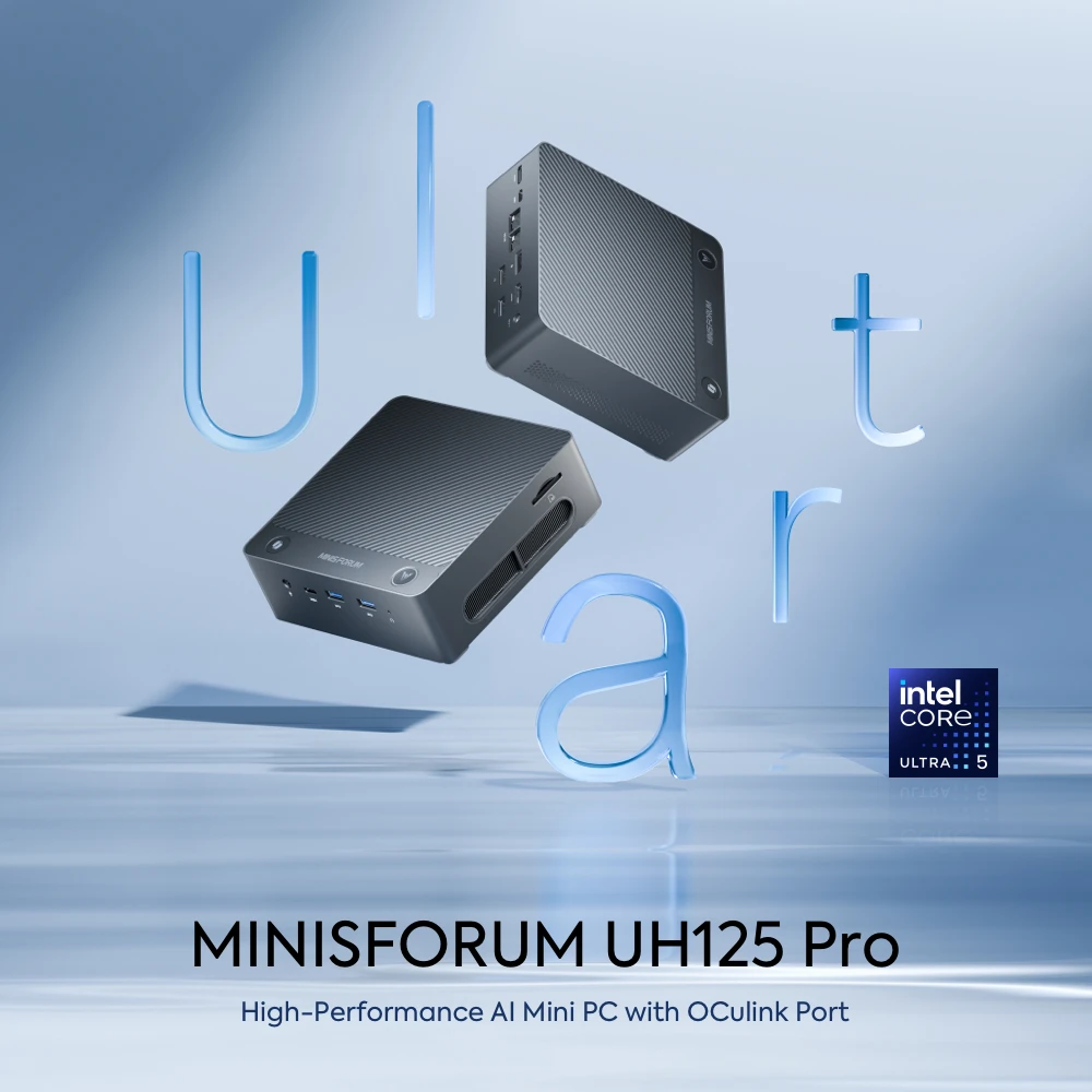 UH125 Pro Mini PC,MINISFORUM-AI,Intel Ultra 5, 125H, 2 USB