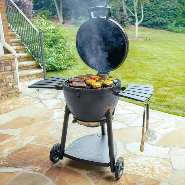 AKORN Kamado Charcoal Grill and Smoker with Cast Iron Grates, Warming Rack, and Locking Lid - 445 Sq. In. Cooking Area in Graphi 2 AKORN Kamado Charcoal Grill and Smoker with Cast Iron Grates, Warming Rack, and Locking Lid - 445 Sq. In. Cooking Area in Graphi 2