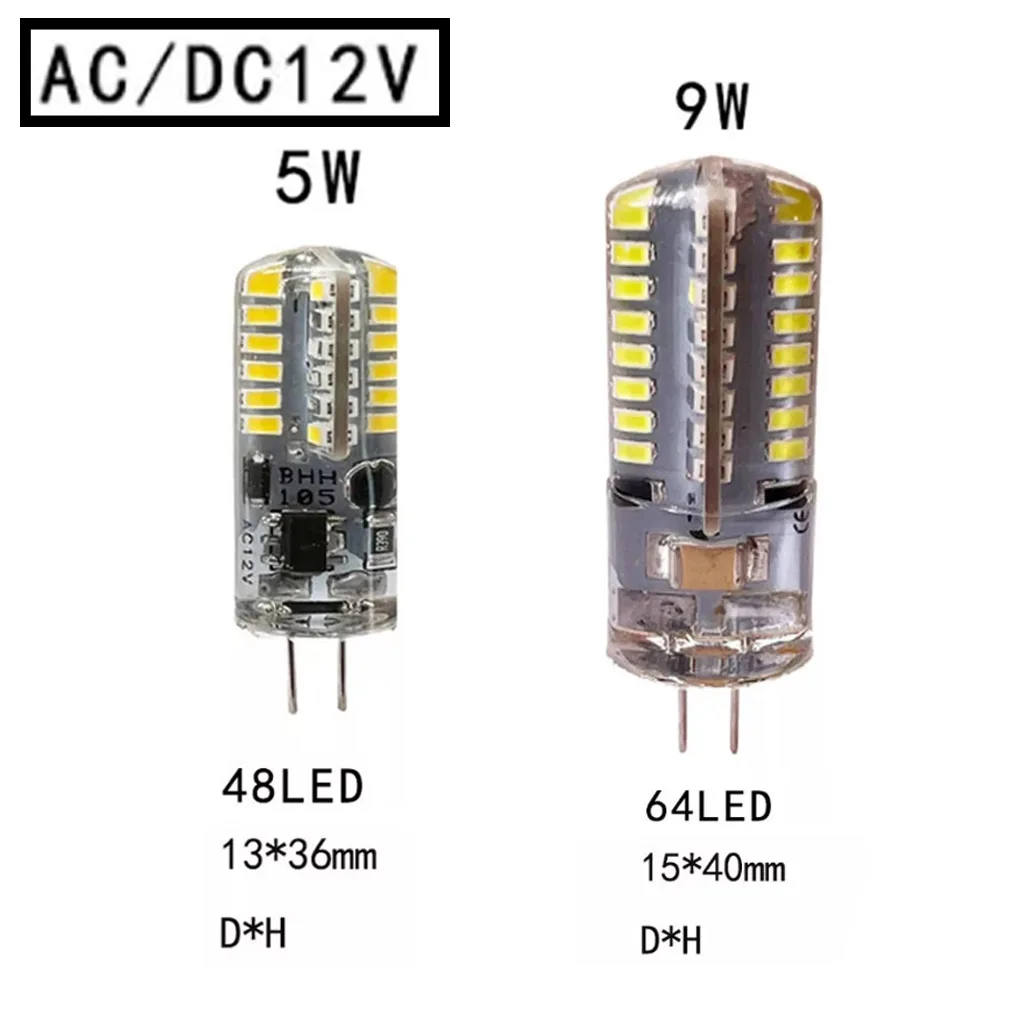 10Pcs G4 LED 전구 5W/9W AC/DC12V AC220V 에너지 절약 실리콘 램프 360빔 각도 할로겐 라이트 스포트라이트 샹들리에 교체