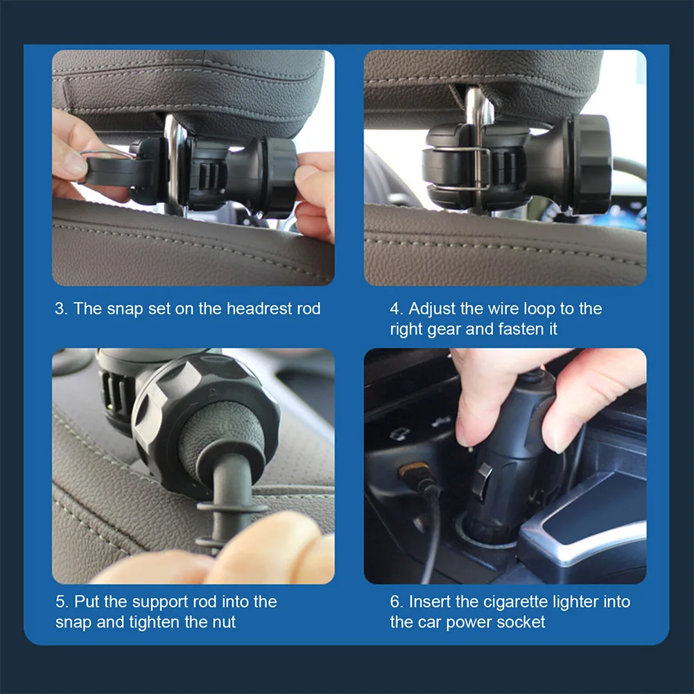 

Brand New Auto Car Car Cooling Fan Car Accessories 1 Piece 20W 30.5 X 12.8 Cm Car Recharge Multi-angle Rotation