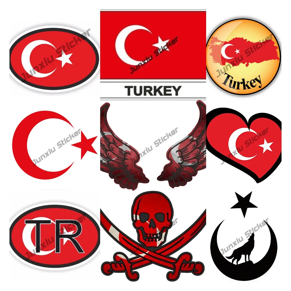 

Turkey decals National Emblem of Turkey Moon & Star Turkish Flag Car Sticker Turkey Istanbul Motorcycle Body Decal Accessories