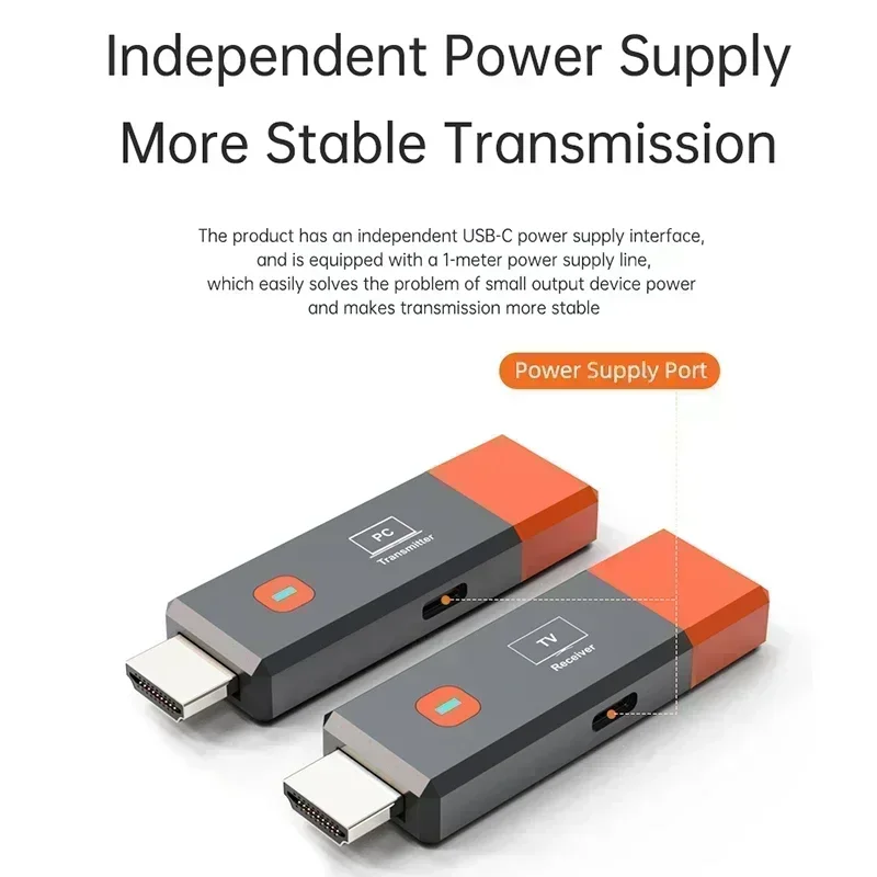 1080P 50M HDMI-Compatible Wireless Extender Video Transmitter Receiver Adapter TV Stick Dongle for Camera Laptop PC to Monitor