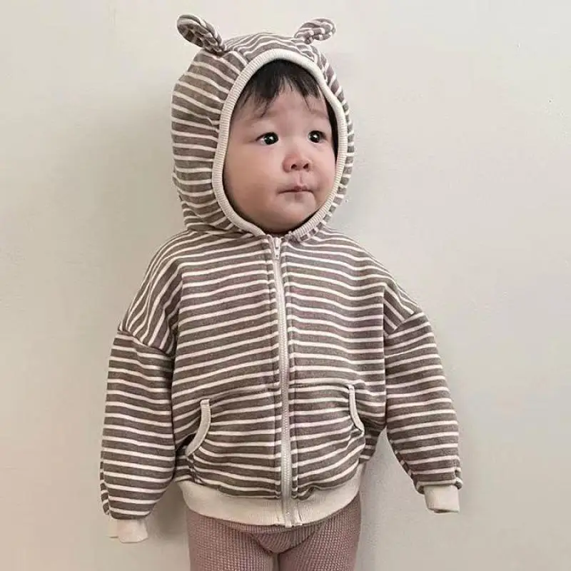 Baby Girl Sweatshirt Cardigan Infant Boys Hooded Sweatshirt Bear Ears Zipper Coat girl sweatshirt kids sweatshirt baby girl cardigan