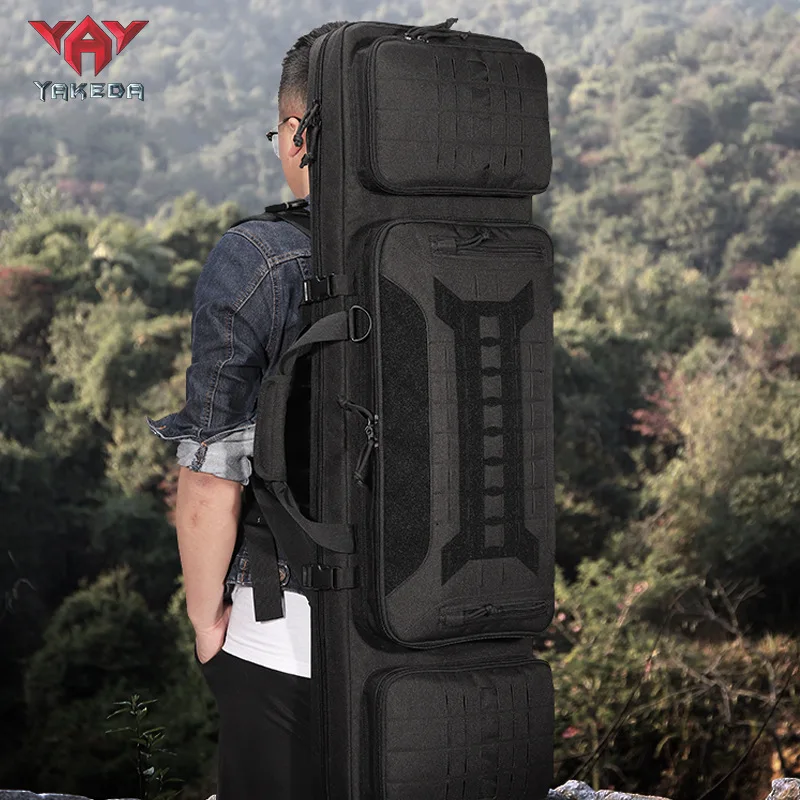 YAKEDA 93cm Tactical Gun Bag Hard Shell Long Molle Backpack for