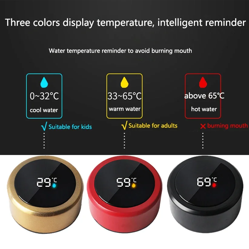 500ml Smart Thermos Intelligent Digital Display Vacuum Cup Water Cup Stainless Steel Vacuum Flasks Mug Water Bottle Drinking Cup