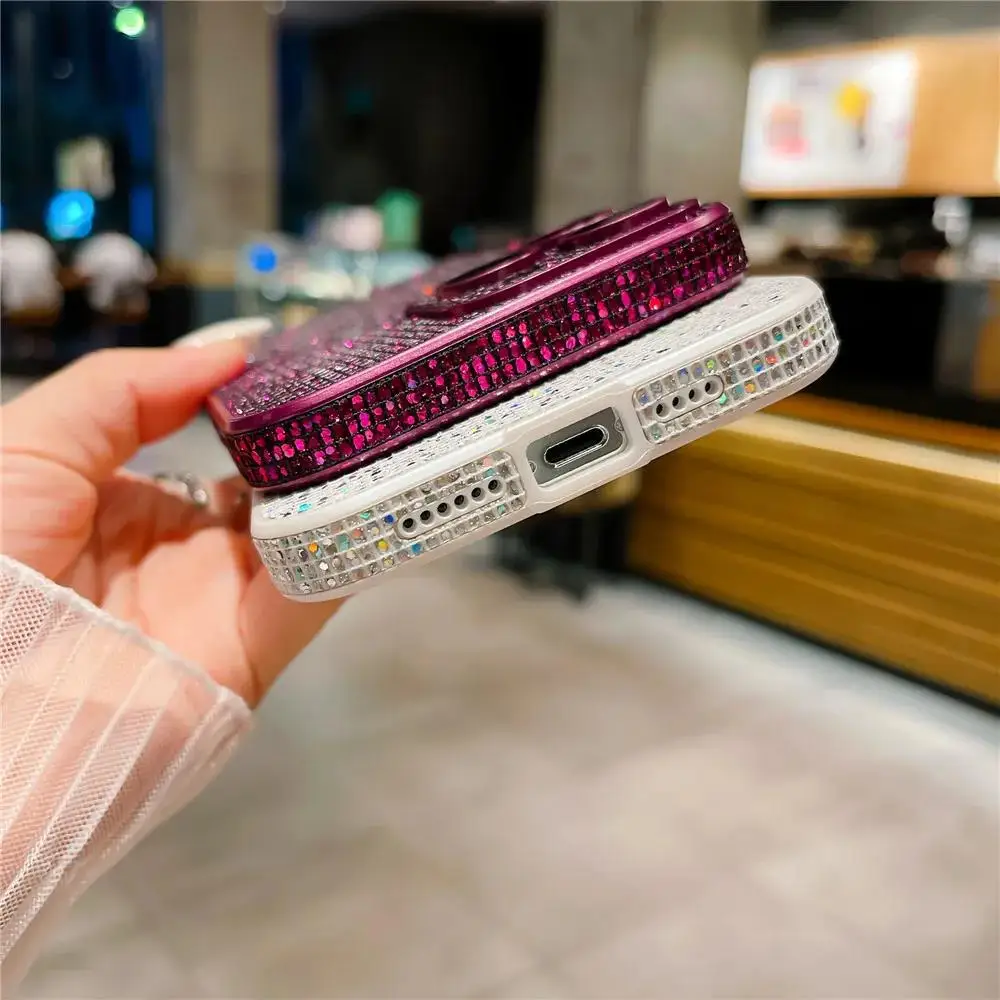 Luxury Hight End Black Bling Glitter Noble Case For iPhone 15 14 13 12 Pro Max 11 Lens Film Protection Soft TPU Shockproof Cover