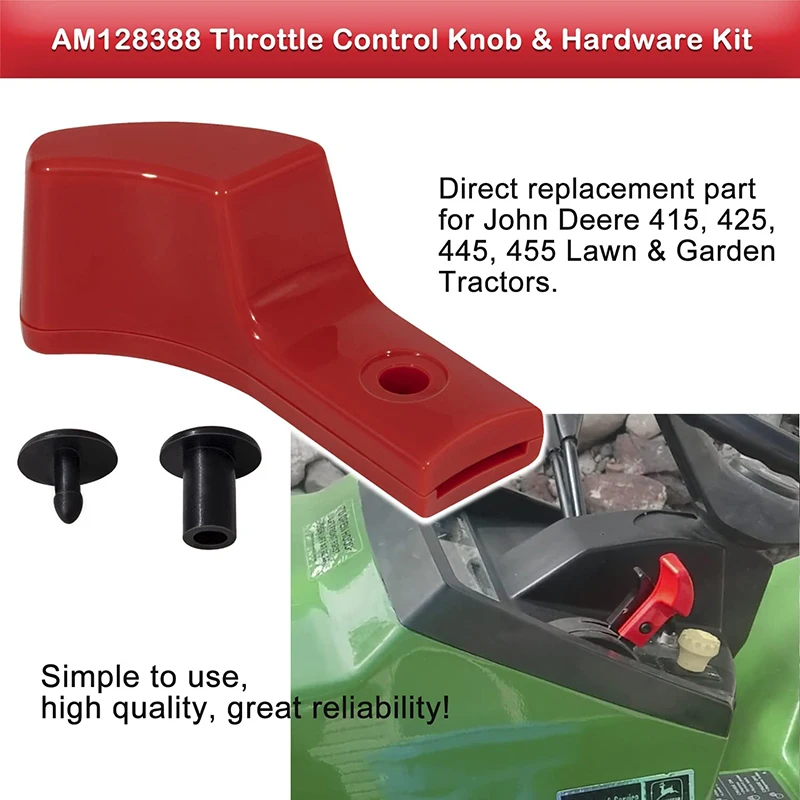 For John Deere AM128388 Throttle Control Knob & Hardware Kit 425 445 455 Lawn Garden Tractors Replace M113847 M139471 M139472