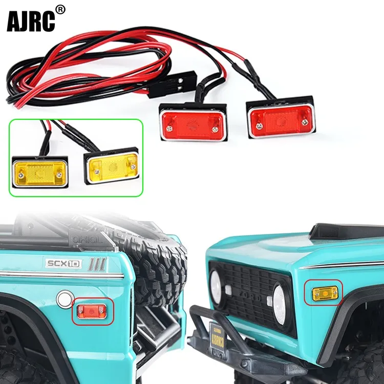 방향 지시등 1/10 1/8 Rc 크롤러 자동차, Traxxas Trx4 D90 D110 Rc4wd Scx10 90046 Rr10 90053 Yikong Rgt 축 폭 램프, 1 쌍
