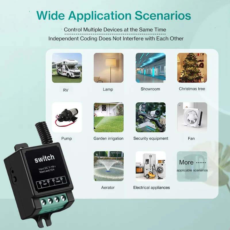 8pcs 100m Wireless RF Remote Control Switch kit 433Mhz AC 120V 240V 220V 30A Relay for Light Lamp Water Pump Door Access System