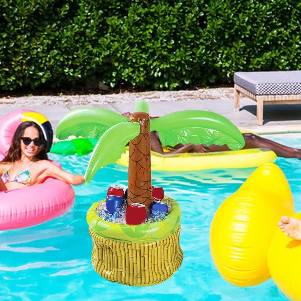 Inflatable Palm Tree Ice Bucket Bear Cooler Drink Holder Hawaiian Birthday Decoration Summer Beach Pool Party Supplies Balloon