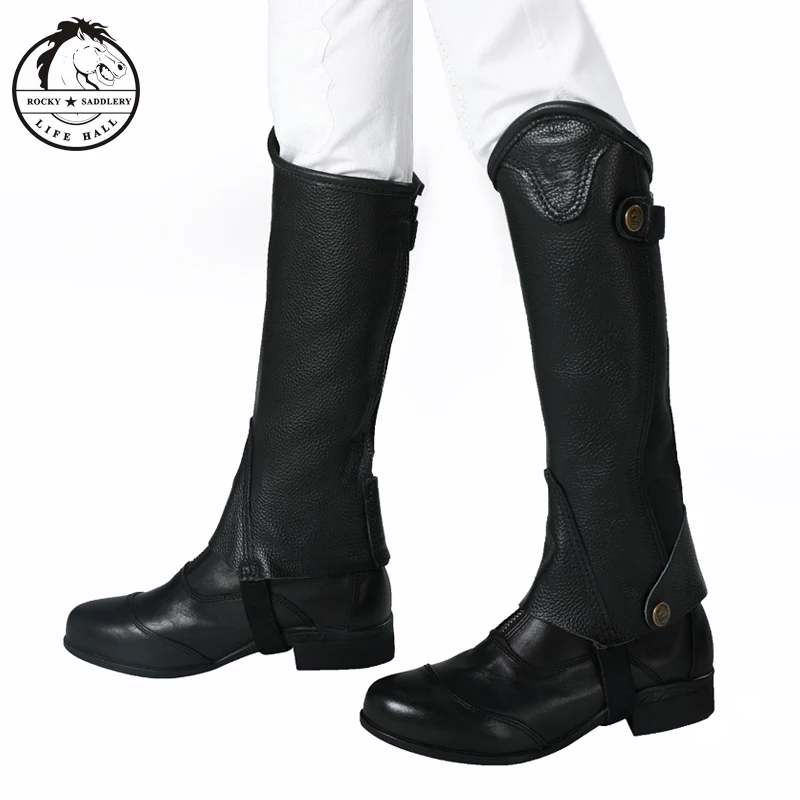onlyChildren's cowhide Equestrian leg warmers Chappus comfortable and breathable Equestrian Chaps Knight's equipmenthorse riding 5