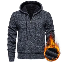 Men's Knitted Hat Sweater Casual Knitwear Winter Season Fashionable Korean Style Hooded Cardigan Male Outerwear Imported Item