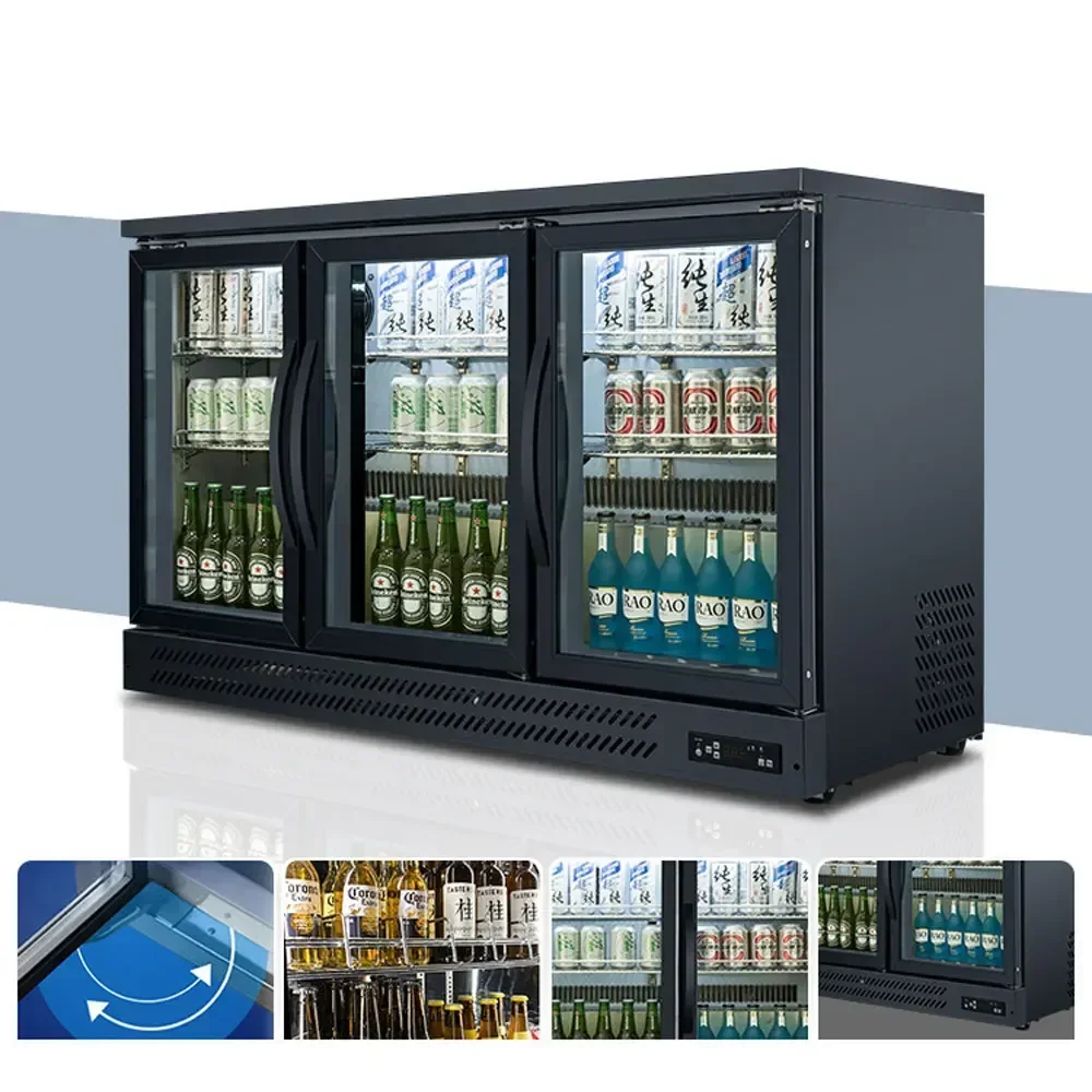 New Bar Refrigerated Cabinet Bar Beer Cabinet Embedded Air-Cooled Beverage Display Commercial Single Door Freezer HR10Z