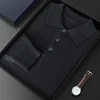 Men Knitwear Australian Wool Pullover Cashmere Sweater Polo Collar Thick Style Long Sleeve Warmth Basic Business Clothing Tops 2