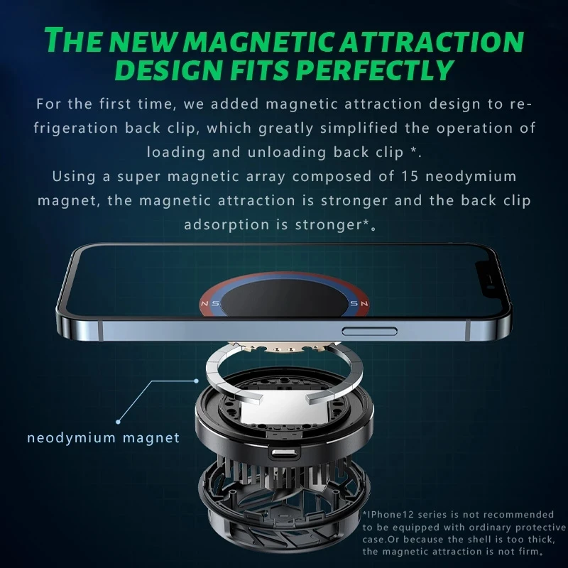 Black Shark Magnetic Heat-Conductor Original Magnetic Cooler Support iPhone 12/13 Pro Max Xiaomi Phone Holder
