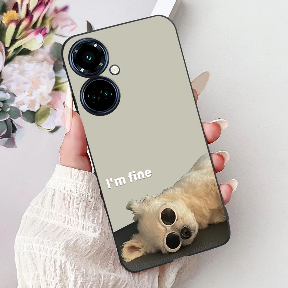 Elegant Butterfly Cat Black Silicone Soft Phone Case
