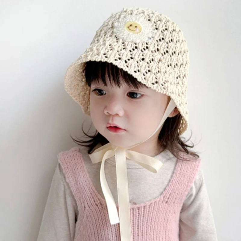 1-7Y Newborn Baby Girls Boys Kids Lace Trap Hats Princess Summer Bucket Straw Sun Hat Cap straw hat baby sun hat outdoor sun hat