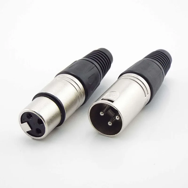 3 Pin 4 pin core XLR power Connector Adapter male female Audio Cable MIC Plug Jack Terminals