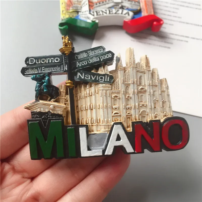 Magnetic Fridge Magnets European Souvenir Milan Venice Stereo Resin