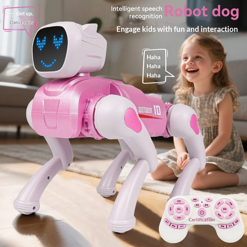 로봇 개 RoboDog D1 음성 제어 APP 원격 제어 프로그래밍 가능한 대화형 전자 장난감 어린이를위한 음성 인식 선물