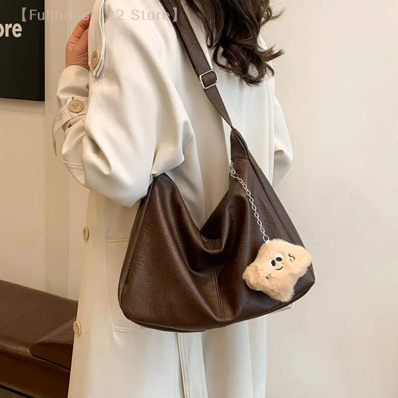 【MAX-22】Retro PU Leather Shoulder Bag Ladies Large Capacity Underarm Bag Fashion Versatile Commuter Tote Bag For Women Gifts 3