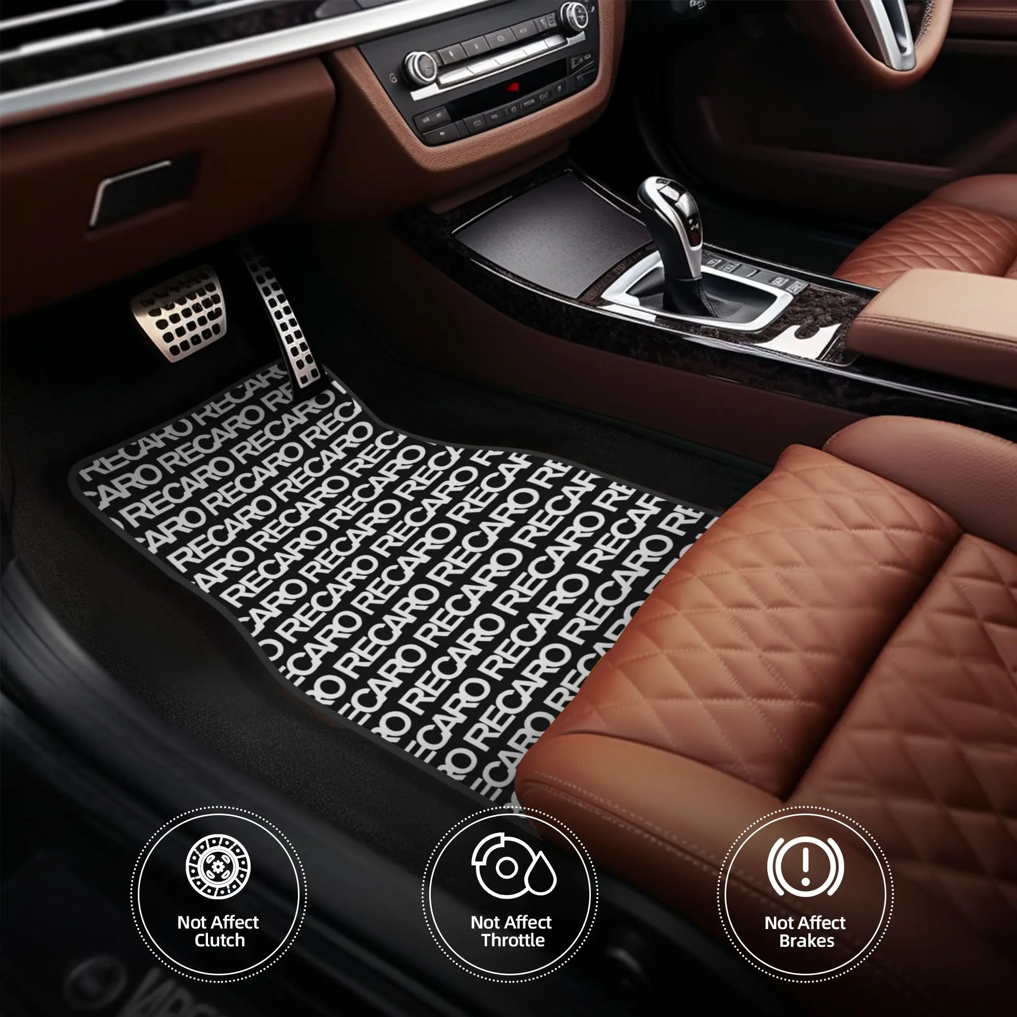 Tappetini Auto Recaros in 4 Pezzi, Velluto Cristallo Antiscivolo, Tappeti Universali per Auto, Anteriori e Posteriori - immagine 5