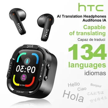Cuffie Bluetooth V6.0 HTC NE70 Auricolari Wireless con Touchscreen Intelligente Traduttore AI Auricolari da Gaming con Bassi HD