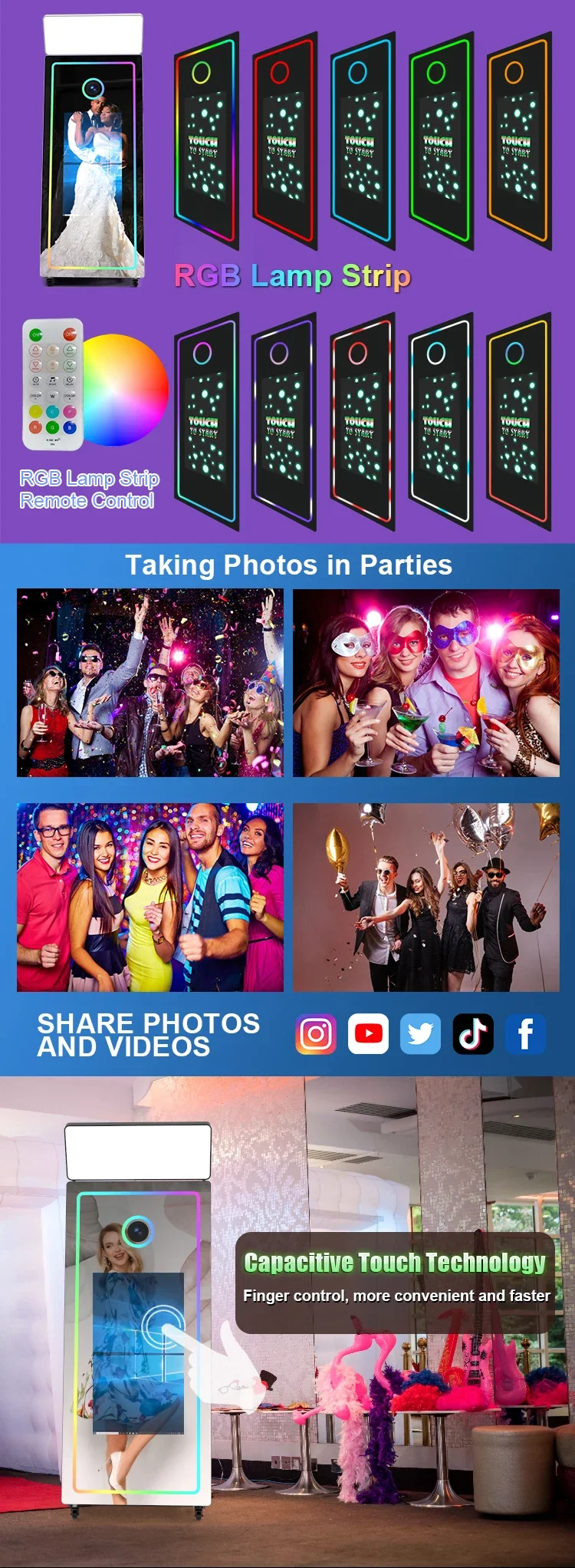 65’ Magic Interactive Selfie Photo Mirror Booth Machine Party or Wedding,Commercial Rental Photography S4e17a33b95e84d2b85499d6fe0849f2dS