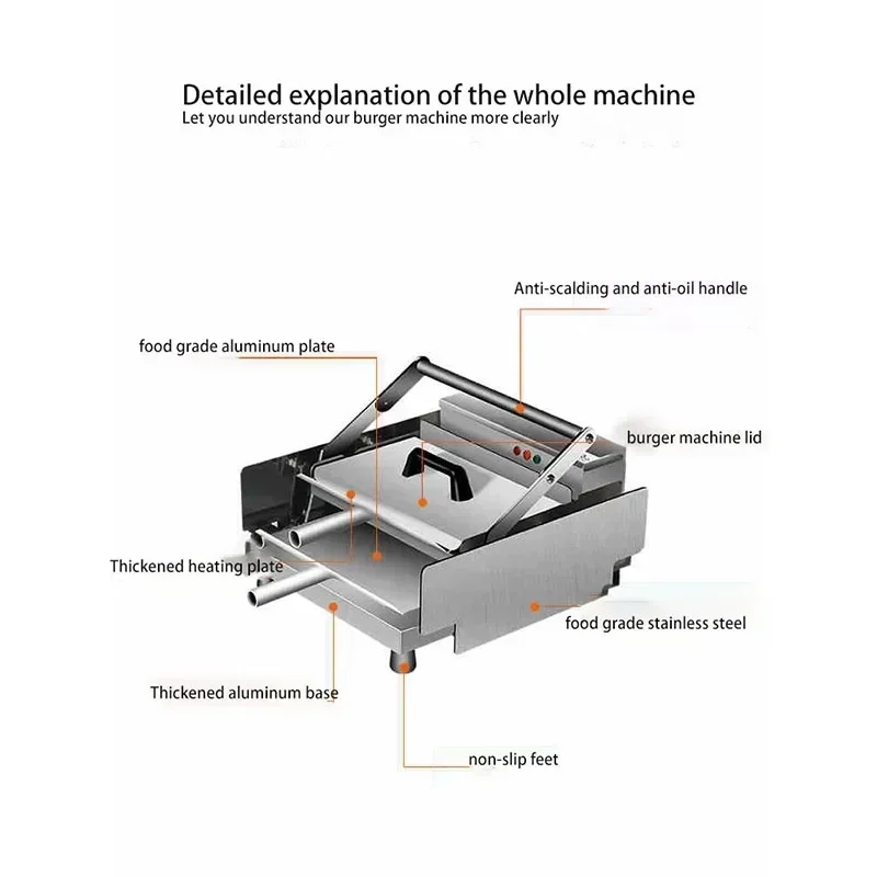 New GF-211A New Hamburger Machine Small Bread Embryo Heating Machine Baking Bag Baking Automatic Hamburger Equipment
